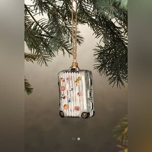 NWT - Jetsetter Suitcase‎ Glass Ornament